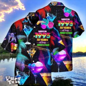 Cocktail Drinking Cocktail Made In993 30 Years Neon Style Hawaiian Shirt Unique Gift Product Photo 1