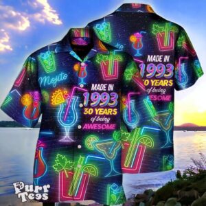 Cocktail Drinking Cocktail Made In993 Neon Style Hawaiian Shirt Unique Gift Product Photo 1