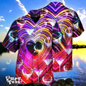 Cocktail Party Romantic Sweet Heart Neon Light Hawaiian Shirt Unique Gift Product Photo 1