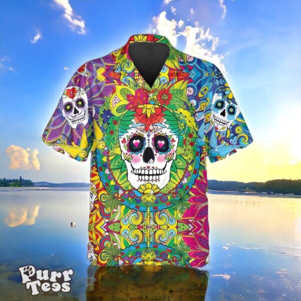 Colorful Sugar Skull Hawaiian Shirt Unique Gift Product Photo 1