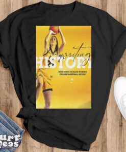Congrats Caitlin Clark Writing History For The Most Points Scored In Major Womens College Basketball T shirt - Black T-Shirt