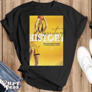 Congrats Caitlin Clark Writing History For The Most Points Scored In Major Womens College Basketball T shirt - Black T-Shirt