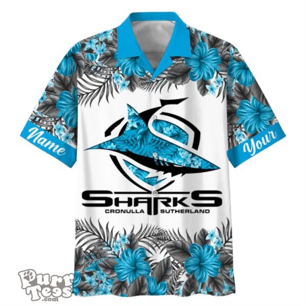 Cronulla Sharks NRL Sport Custom Name Hawaiian Shirt For Men Women Product Photo 1