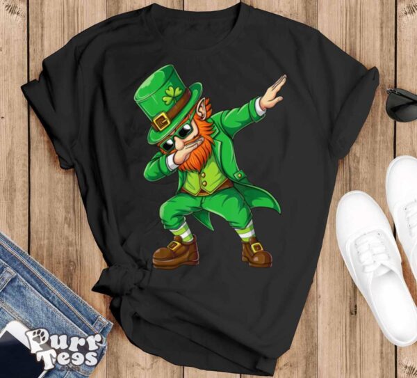 Dabbing Leprechaun Funny Gifts Men Kids Boys St Patricks Day T Shirt - Black T-Shirt