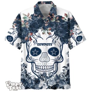 Dallas Cowboys NFL Flower Skull Hawaiian Shirt Limited Edition Product Photo 1