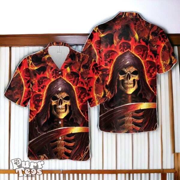 Death And Fire Skull Hawaiian Shirt Special Gift For Men Women Product Photo 1