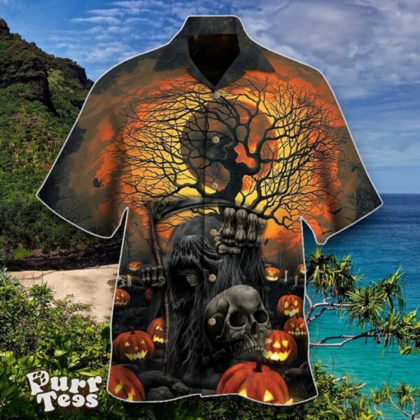 Death Is Coming Town Skull Hawaiian Shirt Special Gift For Men And Women Product Photo 1