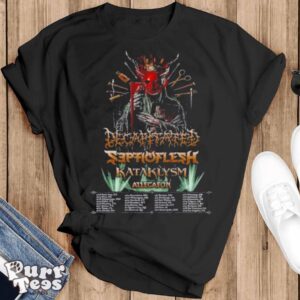 decapitated And Septicflesh Kâtklysm Allegaeon Tour 2024 Performance Schedule Shirt - Black T-Shirt