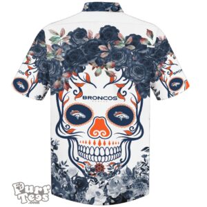Denver Broncos NFL Flower Skull Hawaiian Shirt Limited Edition Product Photo 2