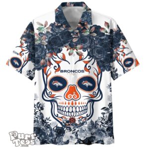 Denver Broncos NFL Flower Skull Hawaiian Shirt Limited Edition Product Photo 1