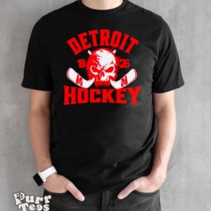 Detroit Hockey Skull NHL Team classic shirt - Black Unisex T-Shirt