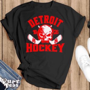 Detroit Hockey Skull NHL Team classic shirt - Black T-Shirt