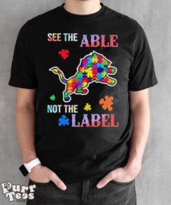 Detroit Lions Autism Awareness See The Able Not The Label Shirt - Black Unisex T-Shirt
