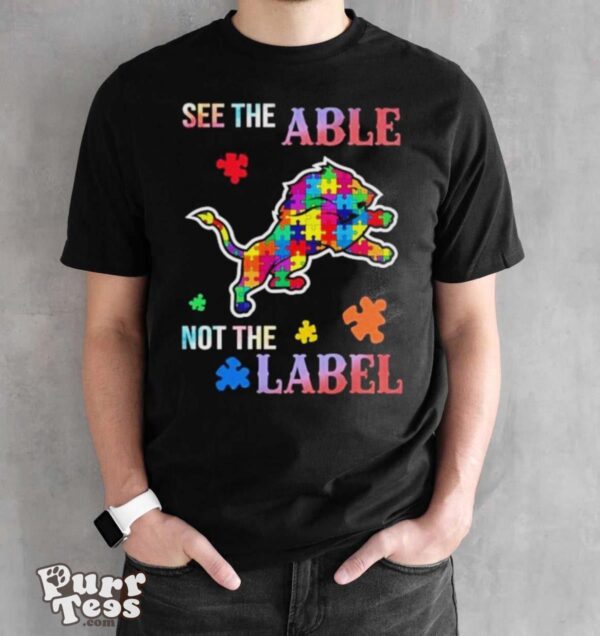 Detroit Lions Autism Awareness See The Able Not The Label Shirt - Black Unisex T-Shirt