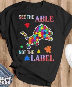 Detroit Lions Autism Awareness See The Able Not The Label Shirt - Black T-Shirt