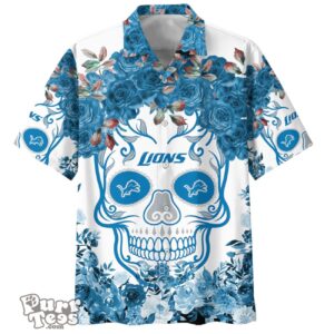 Detroit Lions NFL Flower Skull Hawaiian Shirt Limited Edition Product Photo 1