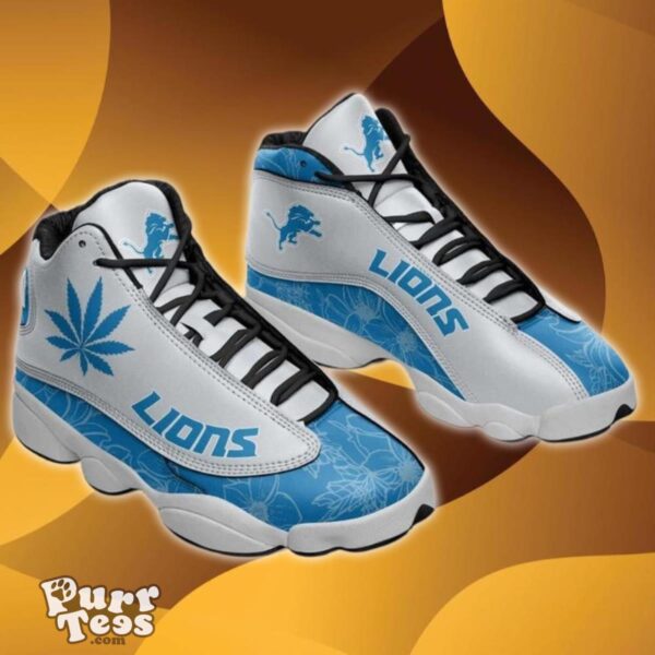 Detroit Lions Weed Pattern Air Jordan 13 Shoes Best Gift Product Photo 1