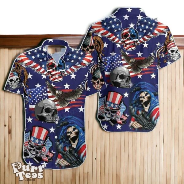 Eagle Patriotic Skull All Over Printed Hawaiian Shirt Special Gift Product Photo 1