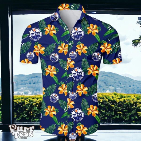 Edmonton Oilers Hawaiian Shirt Special Gift Floral Button Up Product Photo 1