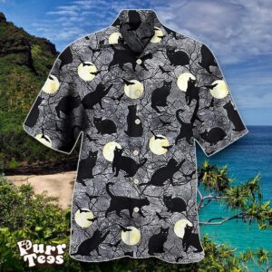 Halloween Black Cat Pattern Hawaiian Shirt Special Gift For Men And Women Product Photo 1