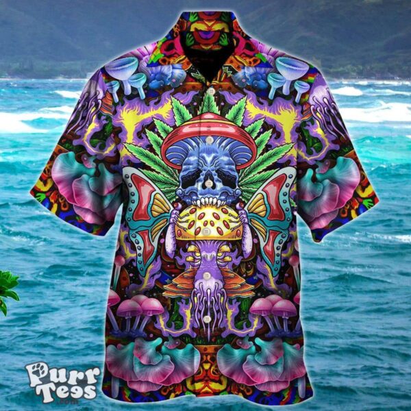 Hippie Mushroom And Skull Art Hawaiian Shirt Style Gift Product Photo 1