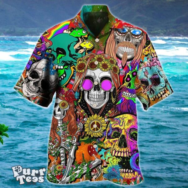 Hippie Skull Colorful Cool Style Hawaiian Shirt Style Gift Product Photo 1