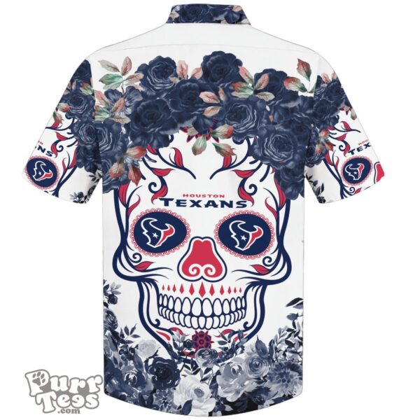 Houston Texans NFL Flower Skull Hawaiian Shirt Limited Edition Product Photo 2