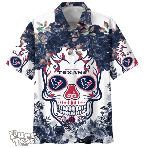 Houston Texans NFL Flower Skull Hawaiian Shirt Limited Edition Product Photo 1