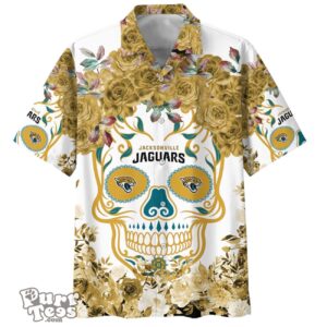 Jacksonville Jaguars NFL Flower Skull Hawaiian Shirt Limited Edition Product Photo 1