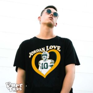 Jordan Love 10 Green Bay Packers Heart shirt - G500 Gildan T-Shirt