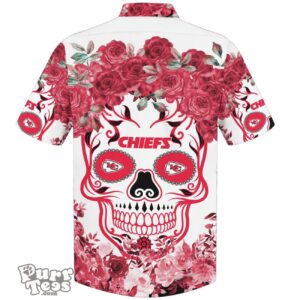 Kansas City Chiefs NFL Flower Skull Hawaiian Shirt Limited Edition Product Photo 2