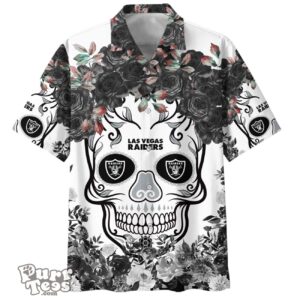 Las Vegas Raiders NFL Flower Skull Hawaiian Shirt Limited Edition Product Photo 1