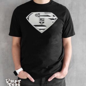 Los Angeles Kings Usa Flag Inside Superman T shirt - Black Unisex T-Shirt