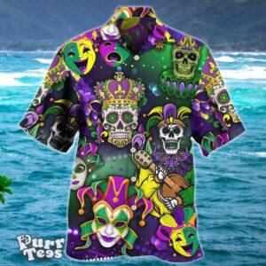 Mardi Grass Skull Art Hawaiian Shirt Style Gift Product Photo 1