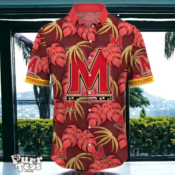 Maryland Terrapins Hawaiian Shirt Special Gift Leafs Printed Product Photo 2