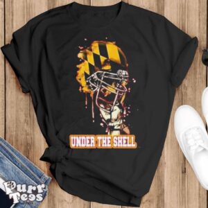 Maryland Terrapins Under The Shell Rising Helmet T shirt - Black T-Shirt