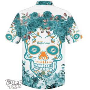 Miami Dolphins NFL Flower Skull Hawaiian Shirt Limited Edition Product Photo 2