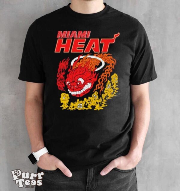 Miami Heat Retro Basketball Dragon Hot Fire shirt - Black Unisex T-Shirt