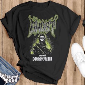 Modern Warfare III Ghost Metal T shirt - Black T-Shirt