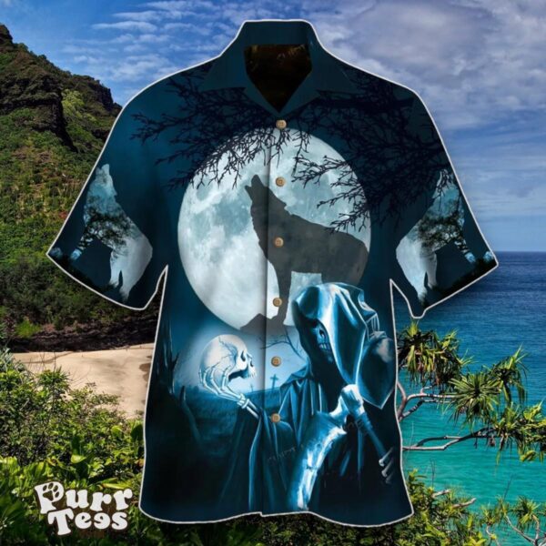 Moonlight Death Skull Hawaiian Shirt Special Gift For Men And Women Product Photo 1