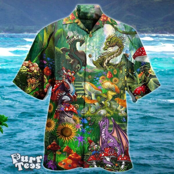 Mushroom Dragons Hawaiian Shirt Style Gift Button Up Dragon Product Photo 1