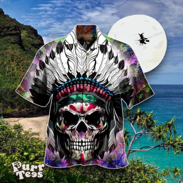 Native American Skull Colorful Hawaiian Shirt Special Gift For Men And Women Product Photo 1