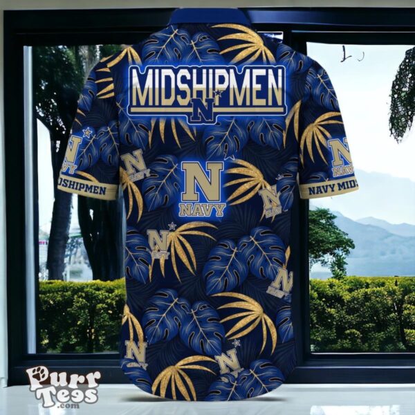 Navy Midshipmen Hawaiian Shirt Special Gift Leafs Printed Product Photo 3