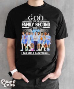 NCAA God First Family Second Then UNC Tar Heels Basketball Team Shirt - Black Unisex T-Shirt