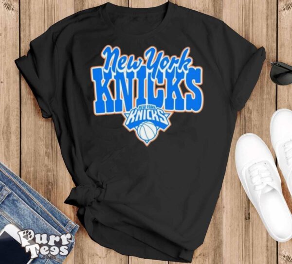 New York Knicks Basketball Blue Logo shirt - Black T-Shirt