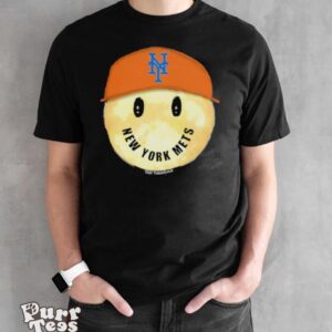 New York Mets Smiley Tee Shirt - Black Unisex T-Shirt