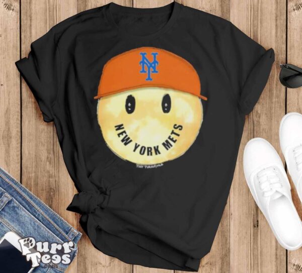 New York Mets Smiley Tee Shirt - Black T-Shirt