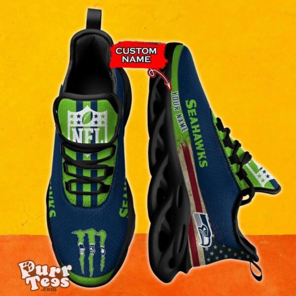 NFL Seattle Seahawks Max Soul Shoes Special Gift Monster Custom Name Product Photo 2