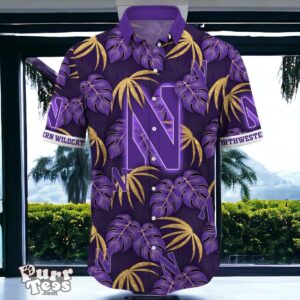 Northwestern Wildcats Hawaiian Shirt Special Gift Leafs Printed Product Photo 2