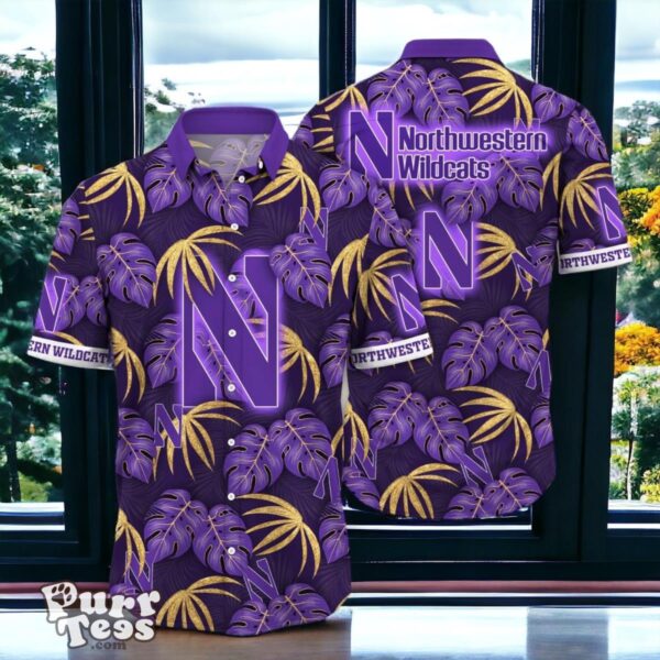 Northwestern Wildcats Hawaiian Shirt Special Gift Leafs Printed Product Photo 1